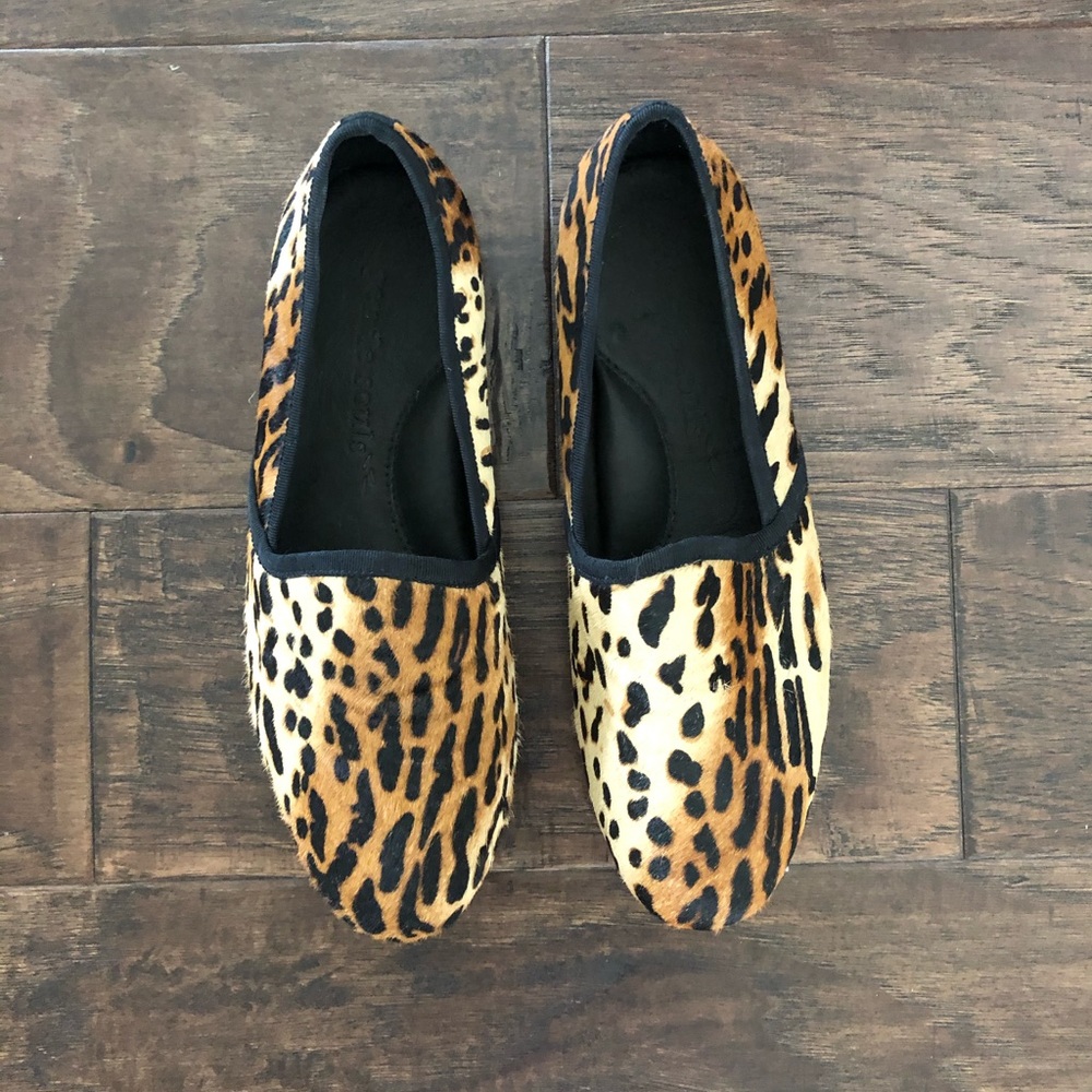 Gentle Souls Leopard Print Calf-Hair Flats